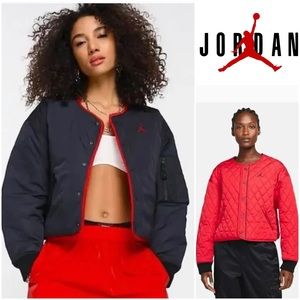 Nike x Jordan Air Flight Black/Red Reversible Cropped Jacket*NWT
